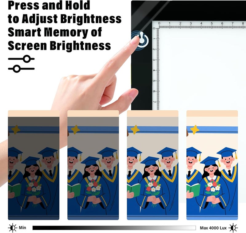DigitPro A4 Light Box for Tracing – Ultra-Thin LED Light Table with Adjustable Brightness, USB Powered Light Board for Kids, Artists, Tattoo Transfer, Drawing, Sketching, Stenciling & Art Projects - Image 3